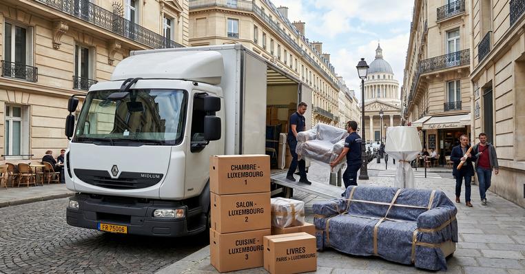 Chargement d’un déménagement de Paris vers Luxembourg-Ville