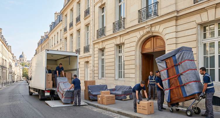 Chargement de mobilier pour un demenagement a Versailles